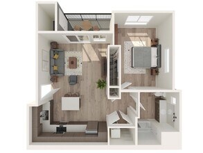 1 Bedroom B407 floor plan